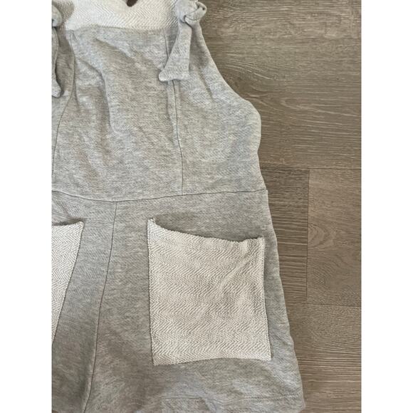 Bucketlist Gray French Terry Romper Large Tie Strap Overalls Casual - Picture 4 of 7